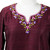 Artisan Crafted Embroidered 100 Silk Tunic 'Classy Wine'