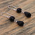 Black Agate Handcrafted Sterling Silver Heart Jewelry Set 'Agape Love'