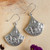 Colonial Inspired Mexican Sterling Silver Dangle Earrings 'Colonial Fan'