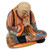 Hand Carved Wood Sculpture of Monk from Indonesia 'Deep Contemplation'