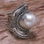 Handcrafted Cultured Mabe Pearl Cocktail Ring from Bali 'Dotted Moon'