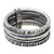 Hand Crafted Hill Tribe Dark Silver Five Linked Band Rings 'Dark Karen Quintet'