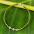 950 Silver Accent Wristband Bracelet from Thailand 'Bamboo Bracelet in Olive'