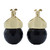 Brazilian Black Onyx Drop Earrings Bathed in 18k Gold 'Black Acorn'