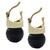 Brazilian Black Onyx Drop Earrings Bathed in 18k Gold 'Black Acorn'