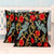 2 Black Cotton Chainstitch Embroidery Floral Cushion Covers 'Blue Cockatoos'