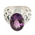 Amethyst Sterling Silver Ring Handmade in Indonesia 'Lavender Moon'