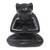 Black Cat Praying in a Yoga Pose Signed Wood Sculpture 'Black Cat Prayer'
