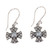 Balinese Handcrafted Silver and Blue Topaz Cross Earrings 'Cross Pattee'