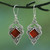 Artisan Crafted Carnelian Dangle Earrings from India 'Glorious Orange'