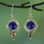 Handmade Lapis Lazuli and Citrine Dangle Earrings from India 'Glory in Blue'