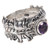 Amethyst and Silver Stacking Rings Set of 3 Indonesia 'Elephant Shrine'