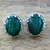 Sterling Silver and Deep Green Malachite Earrings 'Morning Forest'
