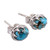 Sterling Silver Stud Earrings with Blue Composite Turquoise 'Morning in Blue'