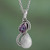 Silver and Rainbow Moonstone Necklace with Faceted Amethyst 'Two Teardrops'