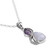 Silver and Rainbow Moonstone Necklace with Faceted Amethyst 'Two Teardrops'