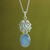 Handcrafted Blue Chalcedony and Topaz Pendant Necklace 'Harmonious Blue'