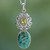 Handcrafted Citrine and Composite Turquoise Necklace 'Whimsical Tendrils'