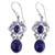 Handcrafted Lapis Lazuli and Sterling Silver Dangle Earrings 'Whimsical Tendrils'