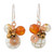 Calcite Carnelian and Glass Bead Dangle Earrings with Copper 'White Bubbles'