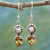Sterling Silver Earrings with Citrine and Cultured Pearl 'Yellow Tear'