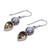 Sterling Silver Earrings with Citrine and Cultured Pearl 'Yellow Tear'