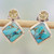 Indian Citrine Earrings with Composite Blue Turquoise 'Turquoise Sparkle'
