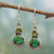 Peridot, Composite Turquoise, and Sterling Silver Earring 'Forest Floor'