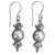 Peridot and Cultured Pearl Dangle Sterling Silver Earrings 'Vernal Allure'