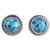 Sterling Silver Composite Turquoise Stud Earrings 'Cool Aqua Radiance'