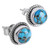 Sterling Silver Composite Turquoise Stud Earrings 'Cool Aqua Radiance'