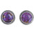 Purple Composite Turquoise Stud Earrings with Silver 925 'Purple Radiance'