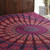 Purple Cotton Printed Mandala Wall Hanging from India 'Leafy Mandala in Magenta'