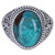 Sterling Silver Cocktail Ring with Reconstituted Turquoise 'Radiant Blue Beauty'