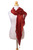 Silk Scarf in Claret Red from Thailand 'Evolving Lipstick'