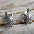 Sterling Silver Button Earrings Turtle Shape from Thailand 'Little Turtles'