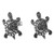 Sterling Silver Button Earrings Turtle Shape from Thailand 'Little Turtles'