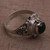 Onyx and 925 Sterling Silver Locket Ring from Bali 'Gerhana Shrine'