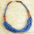 Blue Braided Beaded Necklace Fair Trade Jewelry from Africa 'Sosongo in Blue'