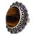 Hand Made Sterling Silver Tiger's Eye Cocktail Ring India 'Halo of Petals'