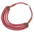 Artisan Red Bead Necklace with Sese Wood Agate and Leather 'Wend Panga in Red'