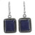 Lapis Lazuli Sterling Silver Rectangle Dangle Earrings 'Blue Frame'