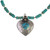 Citrine and Composite Turquoise Heart Pendant Necklace 'Heartfelt Bloom'
