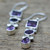 Three Stone Faceted Amethyst Sterling SIlver Dangle Earrings 'Lavender Glamour'