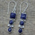 Lapis Lazuli and Sterling Silver Multi Shape Dangle Earrings 'Royal Blue Glamour'