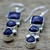 Lapis Lazuli and Sterling Silver Multi Shape Dangle Earrings 'Royal Blue Glamour'