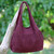 100 Cotton Textured Shoulder Bag in Wine from Thailand 'Thai Texture in Wine'