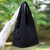 100 Cotton Textured Shoulder Bag in Black from Thailand 'Thai Texture in Black'