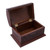 Embossed Leather Leaves on Mohena Wood Treasure Chest Box 'Classic Inspiration'