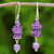 Amethyst and Sterling Silver Dangle Earrings from Thailand 'Purple Monoliths'